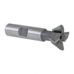 Keo - 1" Diam x 3/8" Width of Cut, 60° Included Angle, Carbide-Tipped Dovetail Cutter - 1/2" Shank Diam, 2-1/2" Overall Length, 0.02" Corner Radius, Weldon Flat, Uncoated - Exact Tool & Supply