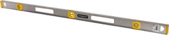 Stanley - 48" Long 3 Vial I-Beam Level - Aluminum, Silver, 1 45°, 1 Level & 1 Plumb Vials - Exact Tool & Supply