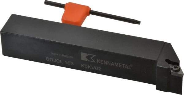 Kennametal - SDJC, Left Hand Cut, 3° Lead Angle, 1" Shank Height x 1" Shank Width, Neutral Rake Indexable Turning Toolholder - 6" OAL, DC..32.5. Insert Compatibility, Series Screw-On - Exact Tool & Supply