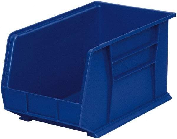 Akro-Mils - 60 Lb. Load Capacity, 18" Deep, Blue Polymer Hopper Stacking Bin - 10" High x 11" Wide x 18" Long - Exact Tool & Supply