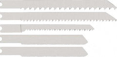 DeWALT - 15 Piece, 3" to 4" Long, 5 to 12 Teeth per Inch, Bi-Metal Jig Saw Blade Set - Toothed Edge, U-Shank - Exact Tool & Supply