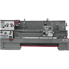 Jet - 18" Swing, 80" Between Centers, 230/460 Volt, Triple Phase Engine Lathe - 7MT Taper, 7-1/2 hp, 25 to 1,800 RPM, 3-1/8" Bore Diam, 40" Deep x 48-7/8" High x 136 -1/8" Long - Exact Tool & Supply