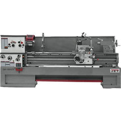 Jet - 18" Swing, 80" Between Centers, 230/460 Volt, Triple Phase Engine Lathe - 7MT Taper, 7-1/2 hp, 25 to 1,800 RPM, 3-1/8" Bore Diam, 40" Deep x 48-7/8" High x 136 -1/8" Long - Exact Tool & Supply