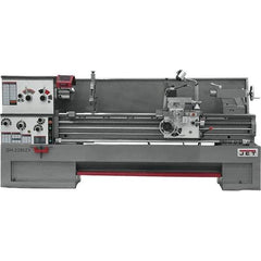 Jet - 22" Swing, 80" Between Centers, 230/460 Volt, Triple Phase Engine Lathe - 7MT Taper, 10 hp, 25 to 1,800 RPM, 3-1/8" Bore Diam, 40" Deep x 48-7/8" High x 136-1/8" Long - Exact Tool & Supply