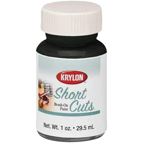 Krylon - 1 oz Flat Black Flat Finish Paint - Brush-On, Direct to Metal, 763 gL VOC Compliance - Exact Tool & Supply