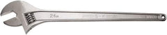 SK - 2-1/2" Jaw Capacity, 24" Standard Adjustable Wrench - Stainless Steel, Chrome Finish, 24" OAL - Exact Tool & Supply