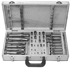 Value Collection - 39 Piece, 3 Flutes, Morse Taper Shank, Interchangeable Pilot Counterbore Set - Exact Tool & Supply