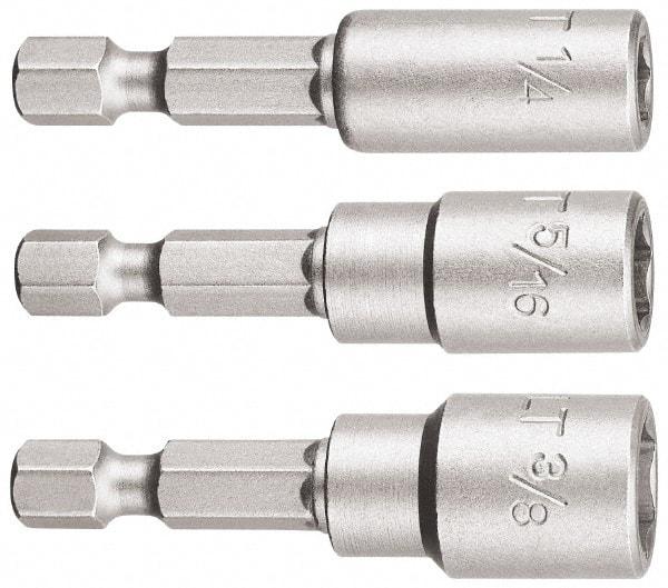 DeWALT - 3 Piece, Magnetic Nutsetter - 1/4 to 3/8" Hex, 1/4" Hex Drive - Exact Tool & Supply