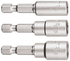 DeWALT - 3 Piece, Magnetic Nutsetter - 1/4 to 3/8" Hex, 1/4" Hex Drive - Exact Tool & Supply
