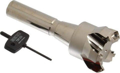 Seco - 45° Lead Angle, 2.36" Max Cut Diam, 0.18" Max Depth of Cut, Indexable Chamfer and Angle End Mill - 5 Inserts, SE.. 09T3 Insert Style, 6.02" Overall Length, Taper Shank - Exact Tool & Supply