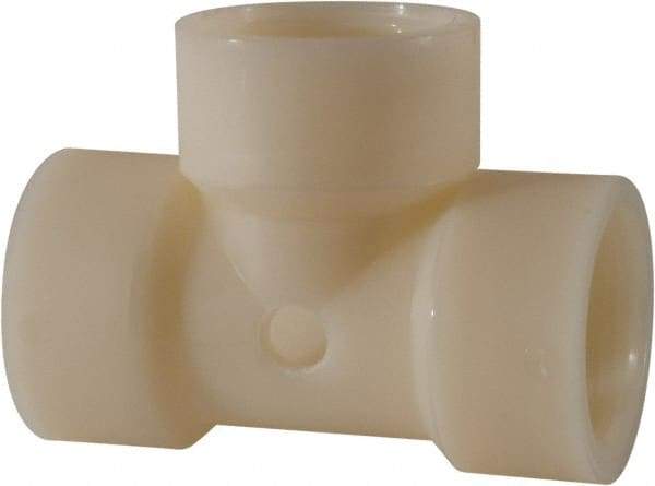 Green Leaf - 1-1/4 x 1/4" Nylon Plastic Pipe Tee - FIPT x FIPT x FIPT x FIPT End Connections - Exact Tool & Supply