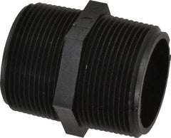 Green Leaf - 1-1/2" Polypropylene Plastic Pipe Hex Nipple - MIPT x MIPT End Connections - Exact Tool & Supply