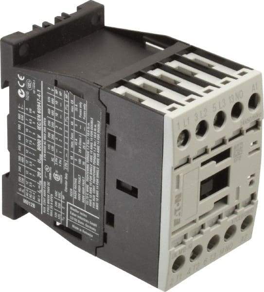 Eaton Cutler-Hammer - 3 Pole, 24 Coil VAC, 20 Amp, Nonreversible Open Enclosure IEC Contactor - 1 Phase hp: 1 at 115 V, 2 at 200 V, 2 at 230 V, 3 Phase hp: 10 at 460 V, 10 at 575 V, 3 at 200 V, 3 at 230 V, 12 Amp Inductive Load Rating Listed - Exact Tool & Supply