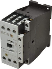 Eaton Cutler-Hammer - 3 Pole, 24 to 27 Coil VDC, 40 Amp, Nonreversible Open Enclosure IEC Contactor - 1 Phase hp: 2 at 115 V, 3 at 200 V, 5 at 230 V, 3 Phase hp: 10 at 230 V, 15 at 460 V, 20 at 575 V, 7.5 at 200 V, 25 Amp Inductive Load Rating Listed - Exact Tool & Supply
