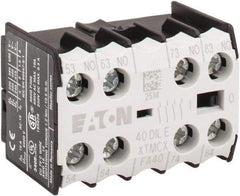 Eaton Cutler-Hammer - 6 to 9 Amp, Contactor Front Mount Auxiliary Contact - For Use with Miniature Contactor and XTRM Miniature Control Relay - Exact Tool & Supply