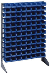 Quantum Storage - 96 Bin Rail Unit with Bins - 36 Inch Overall Width x 15 Inch Overall Depth x 53 Inch Overall Height, Yellow Polypropylene / Polyethylene Bins - Exact Tool & Supply