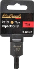 Blackhawk by Proto - 3/8" Drive, T45H Impact Torx Bit Socket - 3/4" Bit Length, 1-1/2" OAL - Exact Tool & Supply