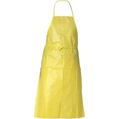 KleenGuard - 29" Wide x 44" Long x 1-1/2 mil Thick Chemical Resistant Bib Apron - Polyethylene & Spunbound, Yellow, Resists Chemical Sprays - Exact Tool & Supply