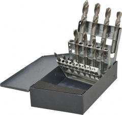 Cleveland - 1/16 to 1/2", 135° Point, Bright Finish, High Speed Steel Screw Machine Length Drill Bit Set - Exact Tool & Supply