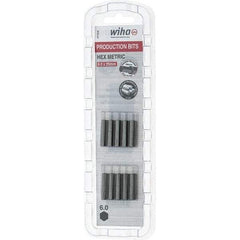 Wiha - 6mm Hex Screwdriver Bit - 1/4" Drive, 1" OAL - Exact Tool & Supply