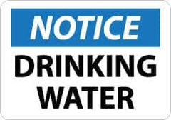 NMC - "Notice - Drinking Water", 10" Long x 14" Wide, Aluminum Safety Sign - Rectangle, 0.04" Thick, Use for Security & Admittance - Exact Tool & Supply
