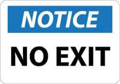 NMC - Notice - No Exit, Aluminum Exit Sign - 14" Wide x 10" High - Exact Tool & Supply