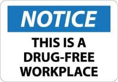 NMC - "Notice - This Is a Drug-Free Workplace", 10" Long x 14" Wide, Aluminum Safety Sign - Rectangle, 0.04" Thick, Use for Security & Admittance - Exact Tool & Supply