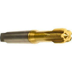 Emuge - 5/16-24 UNF 2BX Modified Bottoming Thread Forming Tap - Cobalt, TiN Finish, 3.543" OAL, 0.669" Thread Length, Right Hand Thread - Exact Tool & Supply