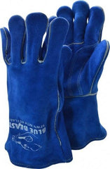 MCR Safety - Size XL Cotton/Foam Lined Cowhide Welding Glove - 13" OAL, Wing Thumb, Thumb Strap, For General Welding - Exact Tool & Supply