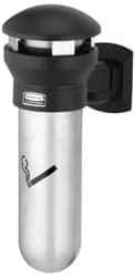Rubbermaid - 0.6 Gal Stainless Steel Cigarette & Cigar Receptacle - 11-5/8" Wide x 18" High - Exact Tool & Supply