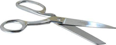 Clauss - 3-1/2" LOC, 8" OAL Chrome Plated Standard Shears - Right Hand, Chrome Plated Offset Handle, For General Purpose Use - Exact Tool & Supply