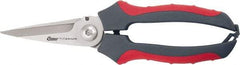 Clauss - 2-1/2" Length of Cut, Straight Pattern Multi-Purpose Snip - 8" OAL, Comfort Grip Handle - Exact Tool & Supply