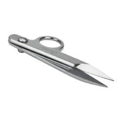 Clauss - 1-1/4" Length of Cut, Straight Pattern Nipper Snip - 4-1/4" OAL, Double Plated Chrome Over Nickel Handle - Exact Tool & Supply