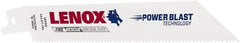Lenox - 6" Long x 3/4" Thick, Bi-Metal Reciprocating Saw Blade - Tapered Profile, 10 to 14 TPI, Toothed Edge, Universal Shank - Exact Tool & Supply