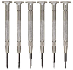 Moody Tools - 6 Piece Slotted Screwdriver Set - Blade Sizes: Width 0.025, 0.04, 0.055, 0.07, 0.08 & 0.1 - Exact Tool & Supply