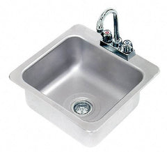 Advance Tabco - 16" Long x 14" Wide Inside, 1 Compartment, Stainless Steel Stainless Steel Drop In Sink - 20 Gauge, 19" Long x 18-1/2" Wide Outside, 8" Deep - Exact Tool & Supply