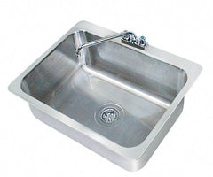 Advance Tabco - 28" Long x 20" Wide Inside, 1 Compartment, Stainless Steel Stainless Steel Drop In Sink - 20 Gauge, 31" Long x 24-1/2" Wide Outside, 12" Deep - Exact Tool & Supply