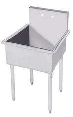 Advance Tabco - 20" Long x 16" Wide Inside, 1 Compartment, Stainless Steel Stainless Steel Mop Sink-Free Standing - 18 Gauge, 24-1/2" Long x 22-1/4" Wide x 27" High Outside, 8" Deep - Exact Tool & Supply