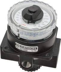 Wilkerson - 3/8 NPT Port, 180 CFM, Zinc Dial Air Regulator - 5 to 160 psi Range, 300 Max psi Supply Pressure, 1/4" Gauge Port Thread, 3.2" Wide x 4.19" High - Exact Tool & Supply