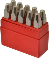 Pryor - 10 Piece, 3/16" Character Steel Stamp Set - Figures, Heavy Duty - Exact Tool & Supply
