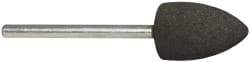Cratex - 1/2" Max Diam x 3/4" Thick, Shape Code B42, Rubberized Point - Medium Grade, Aluminum Oxide, Mounted - Exact Tool & Supply