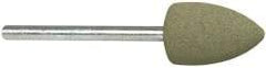 Cratex - 1/2" Max Diam x 3/4" Thick, Shape Code B42, Rubberized Point - Fine Grade, Aluminum Oxide, Mounted - Exact Tool & Supply