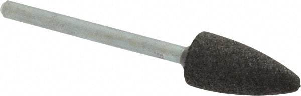 Cratex - 3/8" Max Diam x 3/4" Thick, Shape Code B52, Rubberized Point - Medium Grade, Aluminum Oxide, Mounted - Exact Tool & Supply