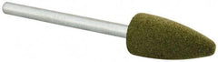 Cratex - 3/8" Max Diam x 3/4" Thick, Shape Code B52, Rubberized Point - Fine Grade, Aluminum Oxide, Mounted - Exact Tool & Supply