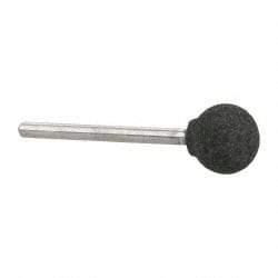 Cratex - 1/2" Max Diam x 1/2" Thick, Shape Code B121, Rubberized Point - Medium Grade, Aluminum Oxide, Mounted - Exact Tool & Supply