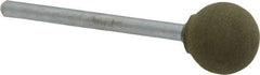 Cratex - 1/2" Max Diam x 1/2" Thick, Shape Code B121, Rubberized Point - Fine Grade, Aluminum Oxide, Mounted - Exact Tool & Supply