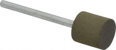 Cratex - 1/2" Max Diam x 1/2" Thick, Shape Code W185, Rubberized Point - Fine Grade, Aluminum Oxide, Mounted - Exact Tool & Supply