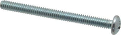 Value Collection - 1/4-20 UNC, 3" Length Under Head Phillips Drive Machine Screw - Pan Head, Grade 2 Steel, Zinc-Plated Finish, Without Washer - Exact Tool & Supply