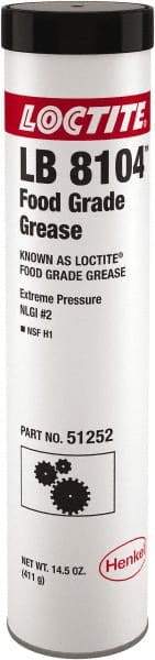 Loctite - 14.5 oz Cartridge Aluminum Complex Extreme Pressure Grease - White, Food Grade & Extreme Pressure, 450°F Max Temp, - Exact Tool & Supply