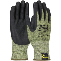 09-K1600/XL Gloves w/Kevlar Brand - G-Tek KEV - Kevlar Engineered Yarn - Yel/Blk 13 Gauge - Nitrile Foam - A7 - Exact Tool & Supply